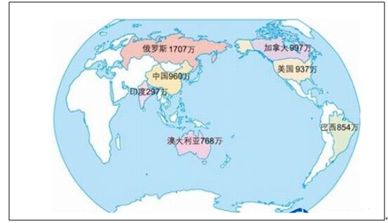 2017世界人口排名、人均国土面积排名、20大人口大国及世界国土面积排名